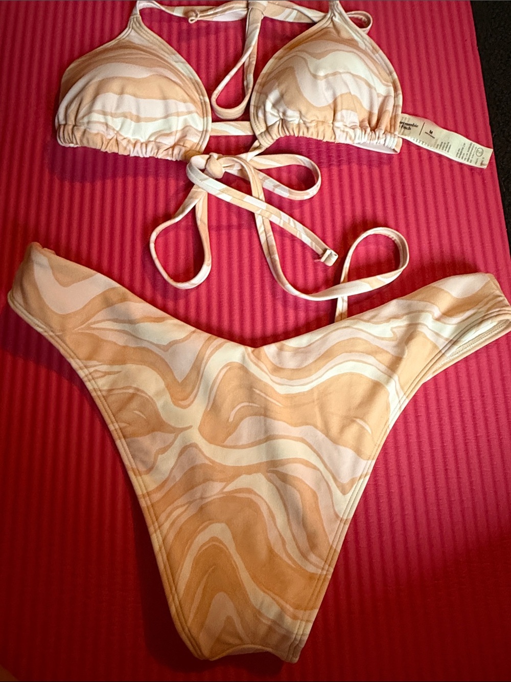 Abercrombie & Fitch Peach Swirl Triangle Bikini Set - Picture 5 of 5